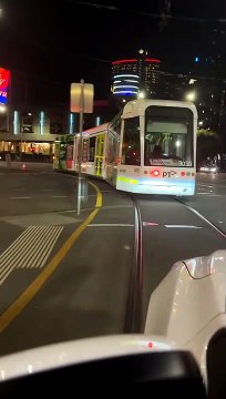 Uber Driver Drives on Tram Track