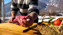 A Popular Dish in Azerbaijan made of Intestines and Lamb Meat! Life High in the Mountains