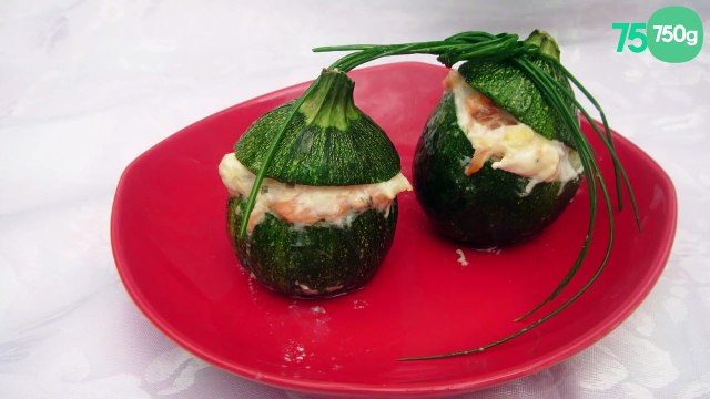 Courgettes farcies fromage frais saumon