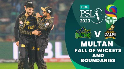 Let's Recap Multan Sultans Fall of Wickets And Boundaries | Match 5 | HBL PSL 8 | MI2T