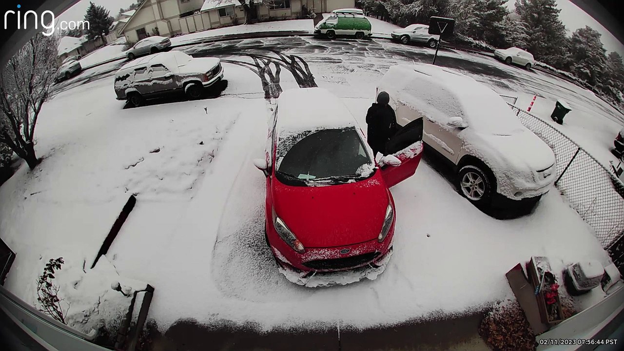 Car Slides Down Driveway