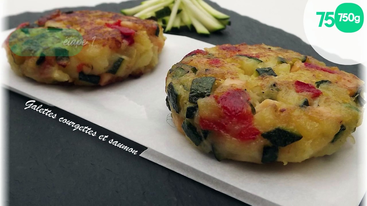 Galette de courgettes aux dés de saumon