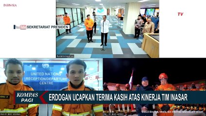 Download Video: Presiden Erdogan Terima Kasih ke Tim INASAR RI Bantu Evakuasi Korban Gempa Turki