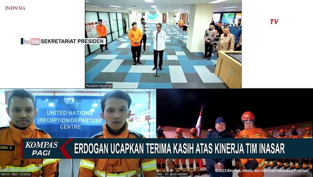 Presiden Erdogan Terima Kasih ke Tim INASAR RI Bantu Evakuasi Korban Gempa Turki