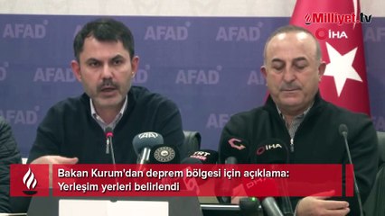 Bakan Kurum'dan deprem bölgesi için açıklama: Yerleşim yerleri belirlendi