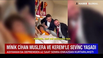 Sosyal medyadan o anları paylaştı... Minik Cihan, Muslera ve Kerem'le sevinç yaşadı
