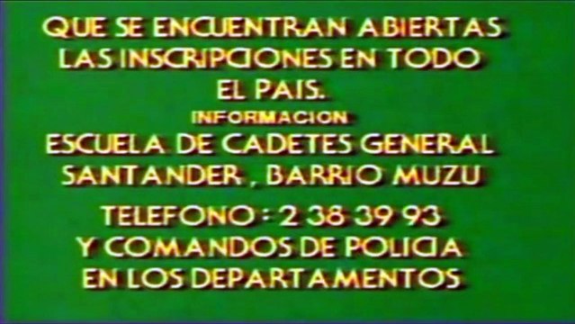 Llamado de la Escuela de cadetes de Policía General Santander - RCN Televisión - Colombia (1987)
