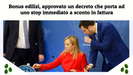 Bonus edilizi, approvato un decreto che porta ad uno stop immediato a sconto in fattura