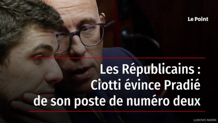 Les Républicains : Ciotti évince Pradié de son poste de numéro deux