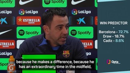 Download Video: Xavi backing Barca squad depth in Pedri's absence