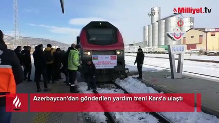 Azerbaycan'dan gönderilen yardım treni Kars'a ulaştı