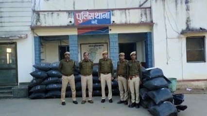 7.5 क्विंटल डोडा चूरा पकड़ा, दो बाहन जब्त