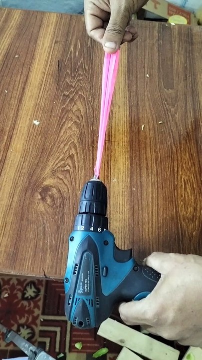 balloon and drill machine. reverse video .