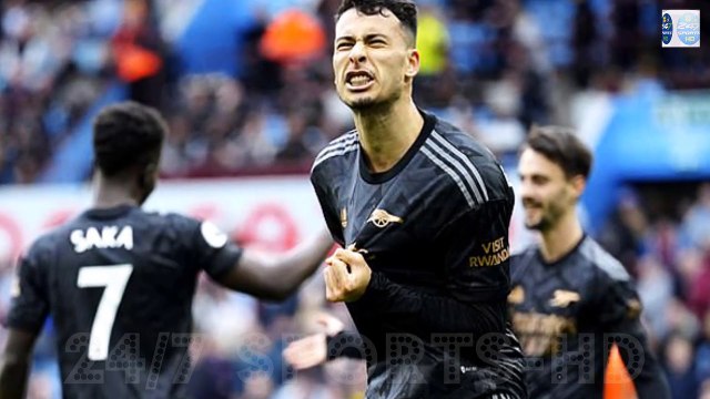 GGabriel Martinelli starts celebrating BEFORE he scores as the winger pokes home Arsenal's fourth off the bench as they come from behind twice to beat Aston Villa