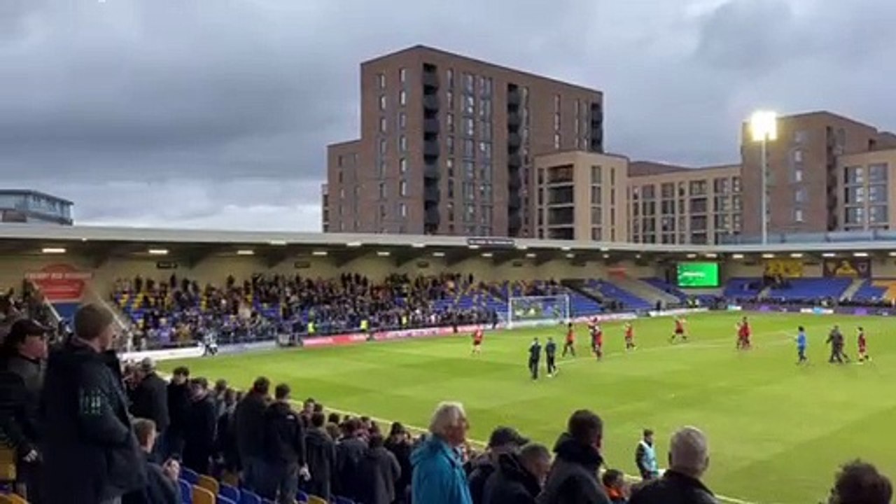 Hartlepool United players applaud supporters following 2-2 draw with AFC Wimbledon