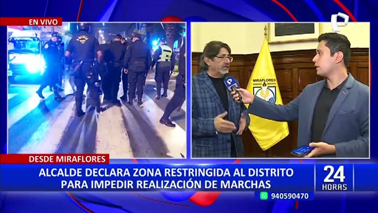 Declaran a Miraflores zona restringida para concentraciones y marchas públicas