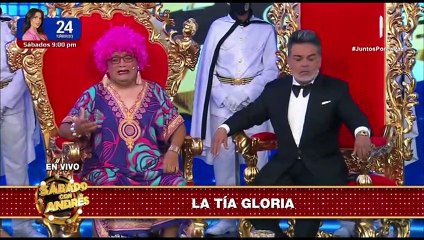 La Tía Gloria llegó para alborotar el set de “Sábado con Andrés”