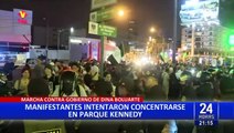 Miraflores: grupo de manifestantes llega al Parque Kennedy