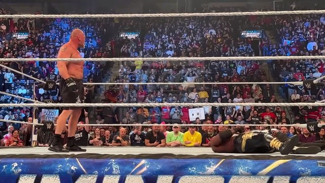 Brock Lesnar smashes Bobby Lashley and referee after Elimination Chamber Match!!