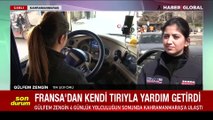 Fransa'dan kendi tırıyla yardım getiren 24 yaşındaki kadın , Haber Global ekibine konuştu