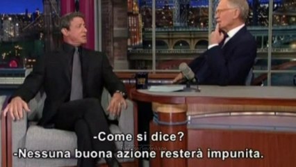 Silvester Stallone intervistato al  Letterman Show (Late Show) sub ita