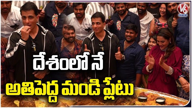 Actor Sonu Sood Inaugurates India's Biggest Mandi Plate In Gismat Mandi | Hyderabad | V6 News