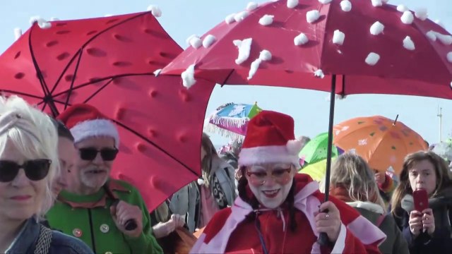 Hastings' Fat Tuesday Umbrella Parade in East Sussex on February 19 2023