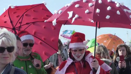 Hastings' Fat Tuesday Umbrella Parade in East Sussex on February 19 2023