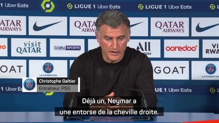 24e j. - Galtier : "Neymar a une entorse de la cheville droite"