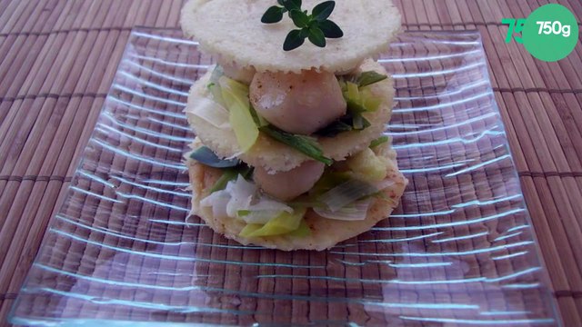 Millefeuilles de st jacques aux poireaux