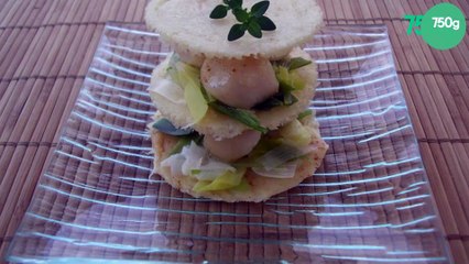 Millefeuilles de st jacques aux poireaux