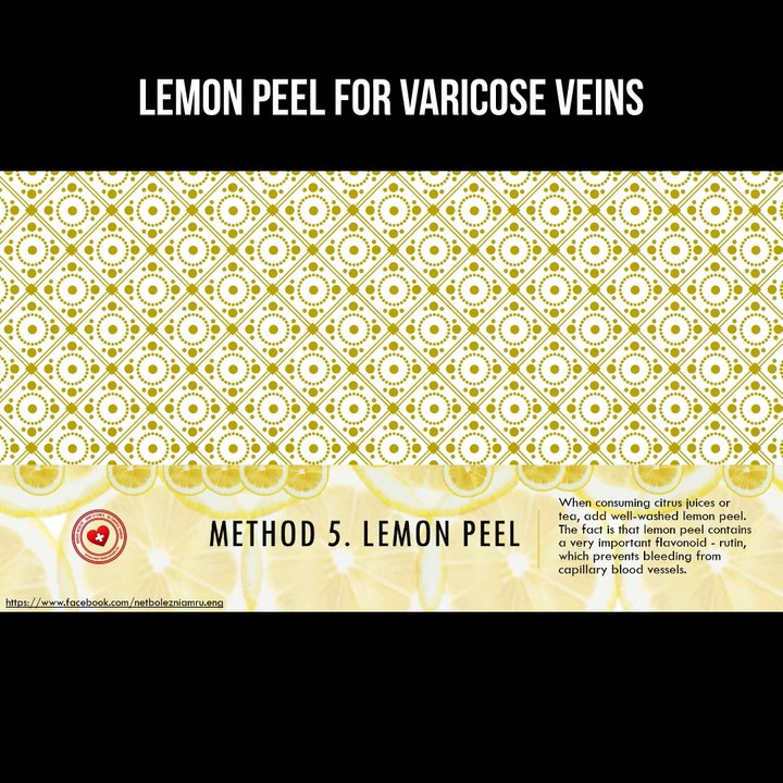 Lemon peel for varicose veins