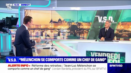 Réforme des retraites: "Jean-Luc Mélenchon se comporte comme un chef de gang", affirme Jordan Bardella