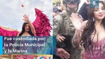 Reciben a “huevazos” a Karely Ruiz en Carnaval de Guaymas, Sonora