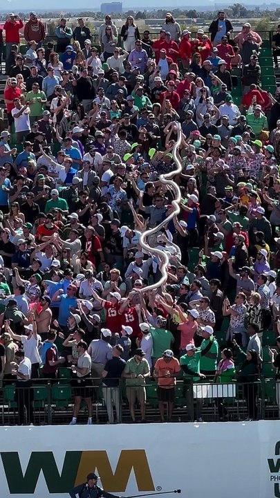 Golf Fans Create Beer Cup Snake