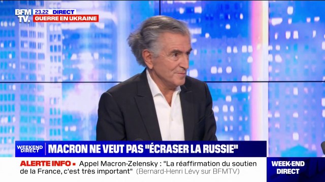 Ukraine: Bernard-Henri Lévy juge qu'on ne peut pas négocier sérieusement avec un voyou comme Poutine