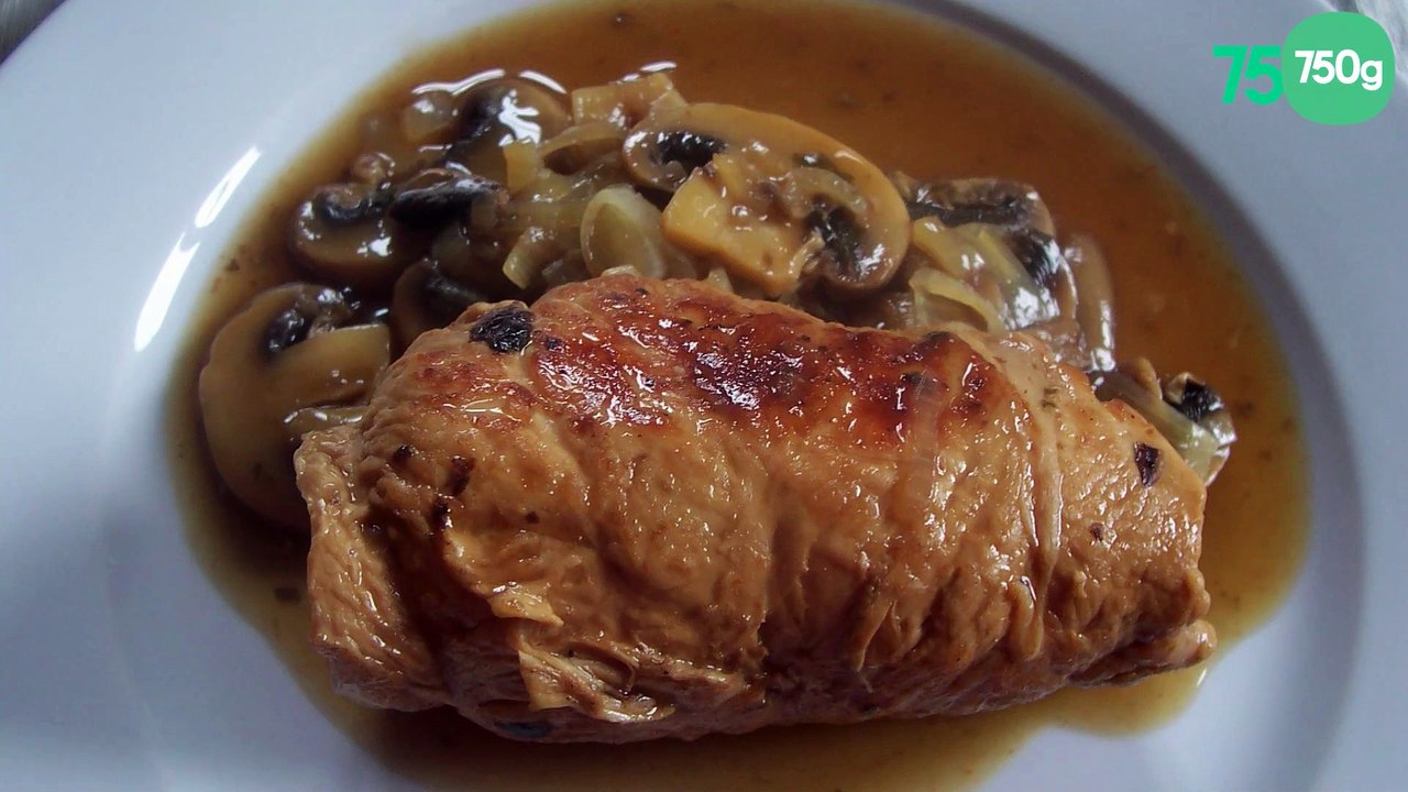 Roulés de dinde farcis à la duxelle de champignons