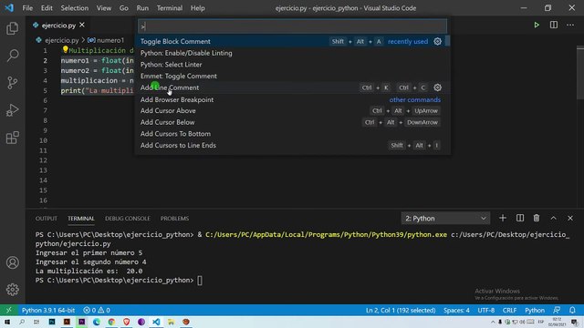 Multiplicación de dos números o más números en Python