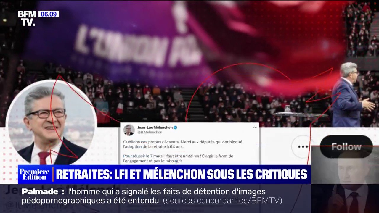Réforme des retraites: Philippe Martinez critique la stratégie de La France insoumise à l'Assemblée, Jean-Luc Mélenchon appelle à oublier "ces propos diviseurs"