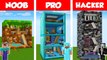 Minecraft NOOB vs PRO vs HACKER BLOCK HOUSE BUILD CHALLENGE in Minecraft  Animation