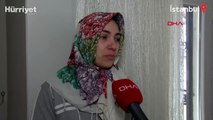 Depremi yaşayan kadın İstanbul'da kolonları çatlamış evine sığındı