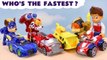 RACING Stories with Paw Patrol Toys Mighty Pups Toy Vehicles