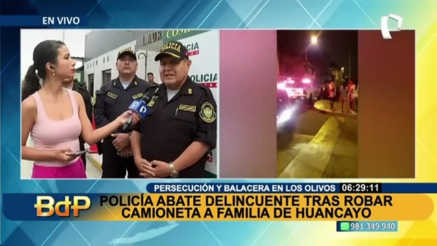 Los Olivos: PNP abate a delincuente tras robar camioneta a familia que venía de Huánuco