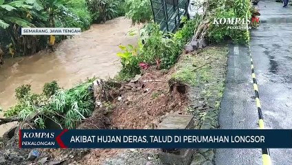 Akibat Hujan Deras, Talud di Perumahan Longsor