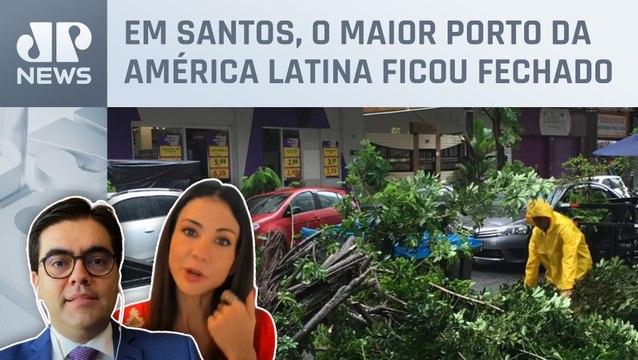 Fortes chuvas atingiram também o litoral sul de São Paulo; Amanda Klein e Vilela analisam