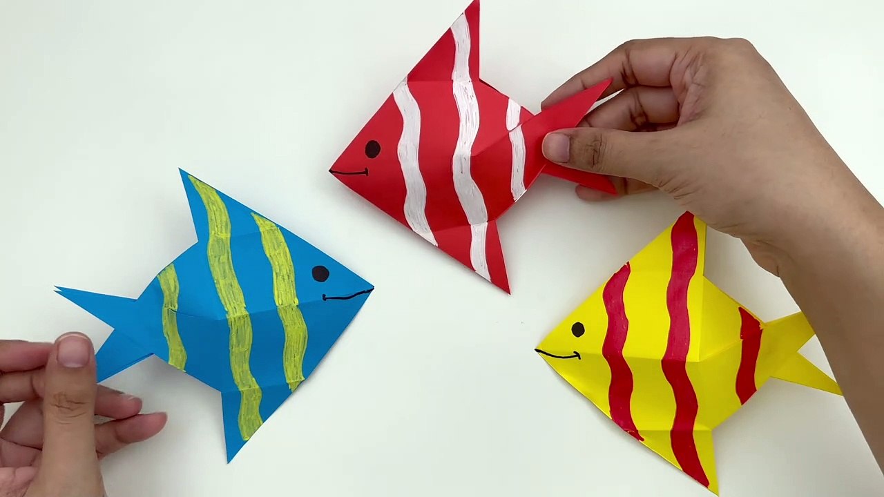 How To Make Easy Origami Paper Fish For Kids / Nursery Craft Ideas / Paper Craft Easy / KIDS crafts