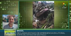 Autoridades de Sao Paulo decretan estado de emergencia en litoral norte de Brasil