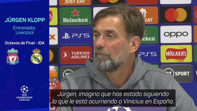 Klopp, antes del Liverpool vs. Real Madrid de Champions, sobre Vinicius: Nada en el mundo justifica el racismo