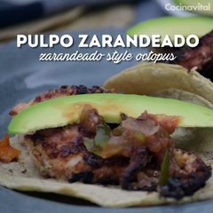 Tacos de pulpo zarandeado en sartén