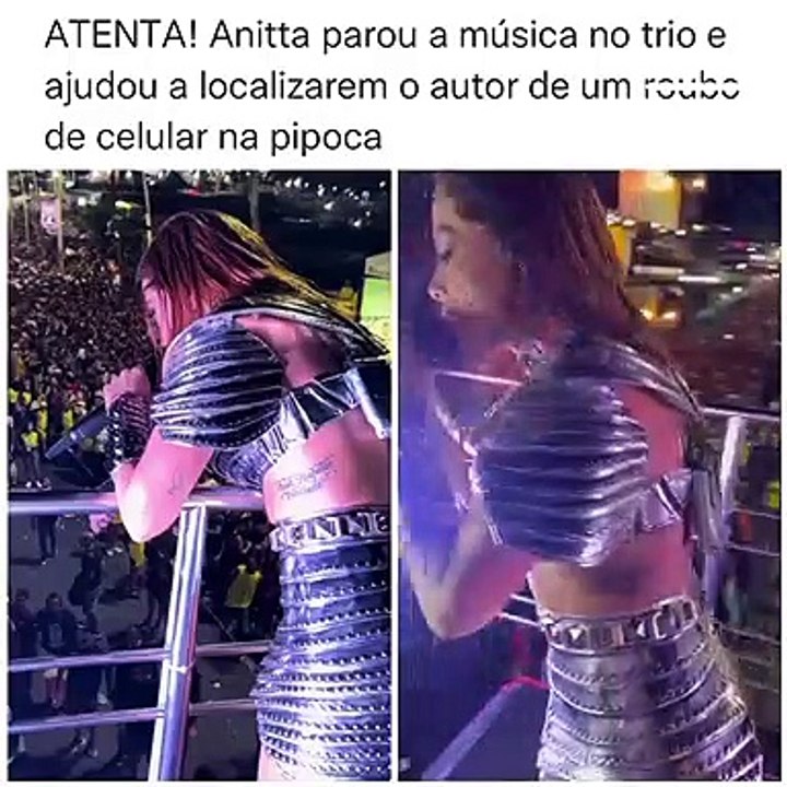 EITA! De cima do trio, Anitta identificou um r0ub0 de celular e ajudou a identificar o autor. Cantando, dançando e observando tudo!